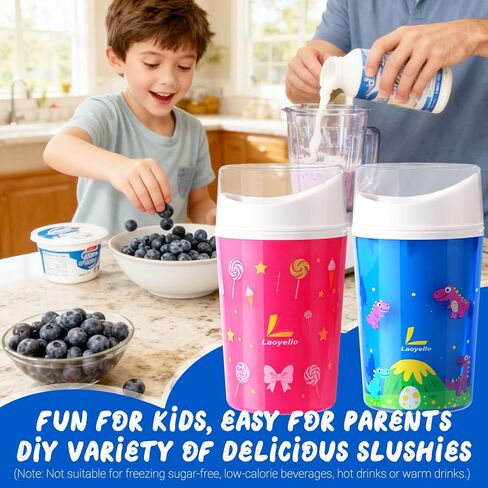 Ice Cream Maker Mug,Slush Shake Slushie Cup,Ice Cream Machine DIY Magic Quick Frozen Smoothies Cups for Homemade Soft Serve, Sorbet, Gelato, Frozen Yogurt – Fun Desserts for Families, Easy to Clean in Saudi Arabia
