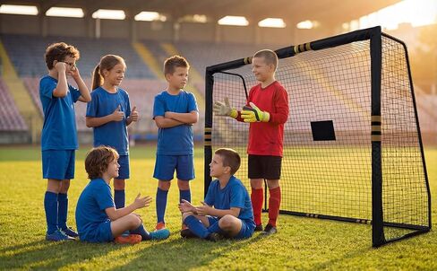 هدف كرة القدم في الفناء الخلفي PeakPursuit مقاس 8 × 5 أقدام، شبكة كرة قدم بإطار معدني شديد التحمل مع إسفنجة لؤلؤية مضادة للتصادمات، عمود هدف مبطن بالفوم مقاوم للطقس، سهل التجميع in Kuwait