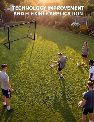 هدف كرة القدم في الفناء الخلفي PeakPursuit مقاس 8 × 5 أقدام، شبكة كرة قدم بإطار معدني شديد التحمل مع إسفنجة لؤلؤية مضادة للتصادمات، عمود هدف مبطن بالفوم مقاوم للطقس، سهل التجميع in Kuwait