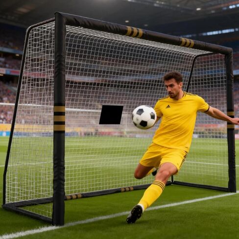 هدف كرة القدم في الفناء الخلفي PeakPursuit مقاس 8 × 5 أقدام، شبكة كرة قدم بإطار معدني شديد التحمل مع إسفنجة لؤلؤية مضادة للتصادمات، عمود هدف مبطن بالفوم مقاوم للطقس، سهل التجميع in Kuwait