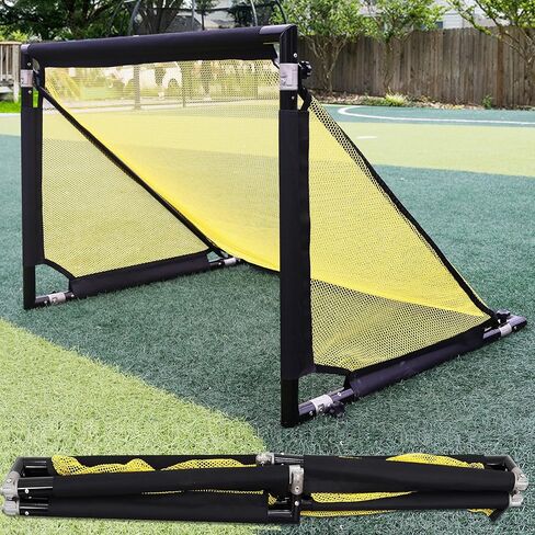 Patented Aluminum Soccer Goal – No-Wobble Design, 10 Second Quick Fold, 4x2.5/5x3/6x4 FT Portable Football Goals for Backyard, Mini Soccer Goal for All Ages Training & Travel with Carry Bag in Saudi Arabia