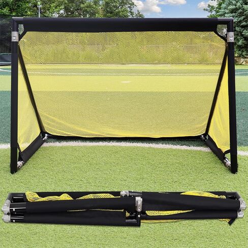 Patented Aluminum Soccer Goal – No-Wobble Design, 10 Second Quick Fold, 4x2.5/5x3/6x4 FT Portable Football Goals for Backyard, Mini Soccer Goal for All Ages Training & Travel with Carry Bag in Saudi Arabia