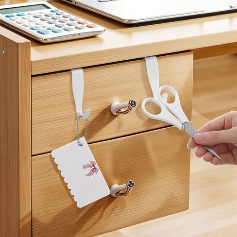 4 PCS over the Cabinet Door Hooks 0.9" Carbon Steel Hanger Hook over the Door Drawer Hooks J-Shape No Drill Metal Heavy Duty Easy to Install Hook for Hanging Stocking Clothes Kitchen Bathroom (White) in Saudi Arabia