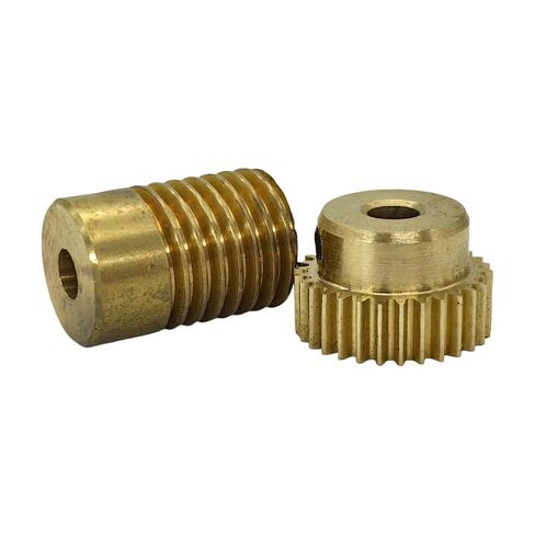مجموعة التروس الدودية 60:1 نسبة التخفيض 0.5 وحدة - عمود دودي نحاسي (تجويف 3/4/5/6 مم) وعجلة تروس 60T للمحركات الثقيلة ومحركات المصاعد (قضيب 6 مم × ترس 10 مم) in Kuwait