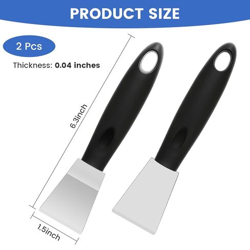 3D Printer Tool Removal Scraper Kit, 6.3x1.5 Inch Metal Scraper with 0.4" Thick Blade & Hang Hole, Curved and Straight Edge for 3D Printing Resin Removal Model Stripping, Kitchen Grease Removal in Kuwait