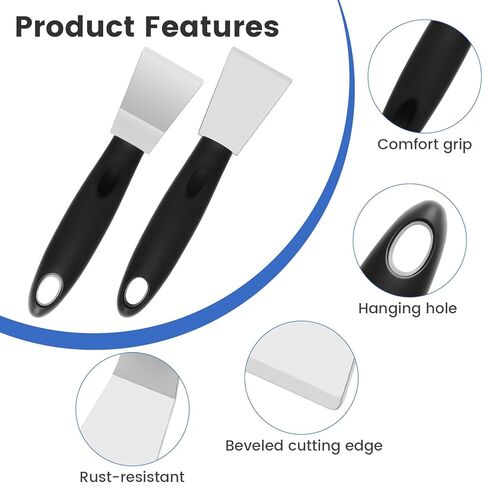 3D Printer Tool Removal Scraper Kit, 6.3x1.5 Inch Metal Scraper with 0.4" Thick Blade & Hang Hole, Curved and Straight Edge for 3D Printing Resin Removal Model Stripping, Kitchen Grease Removal in Kuwait