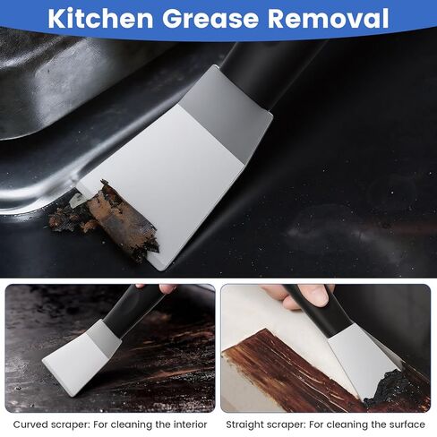 3D Printer Tool Removal Scraper Kit, 6.3x1.5 Inch Metal Scraper with 0.4" Thick Blade & Hang Hole, Curved and Straight Edge for 3D Printing Resin Removal Model Stripping, Kitchen Grease Removal in Kuwait