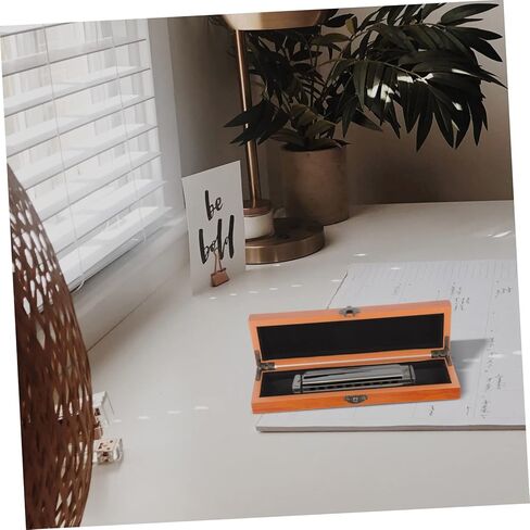 Milisten Harmonica Storage Box Carrying Case for 24-Hole Harmonica Wooden Protective Musical Instrument Case with Flexible Lid Compact Lightweight Travel Pouch in Kuwait