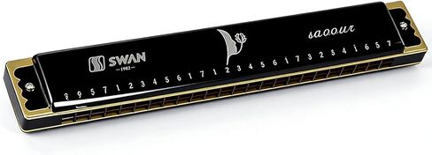 لوحة مفاتيح على شكل حرف C من Soul Mate Blues Harmonica ذات 28 فتحة مع حافظة، وأنبوب على شكل قيثارة، وهارمونيكا بسبعة نغمات، مناسبة للمبتدئين والبالغين والمهنيين والأصدقاء، كهدية، إصدار Starlight Black in Saudi Arabia