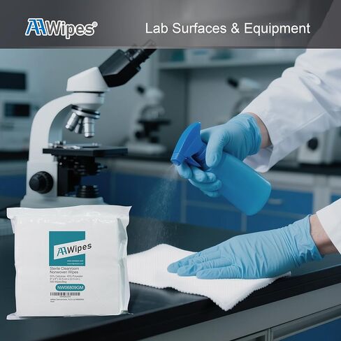 AAWipes Cleanroom Nonwoven Wipes Sterile 6" x 6" (Bag of 300 Pcs) for Lab NW06809GM in Saudi Arabia