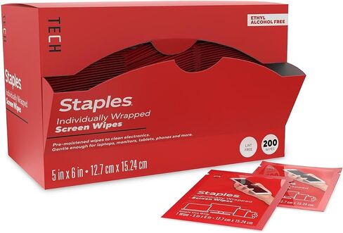 Screen Cleaning Wipes, Individually Wrapped, Streak-Free for Monitors/Phones/Laptops, 200-Pack in Kuwait