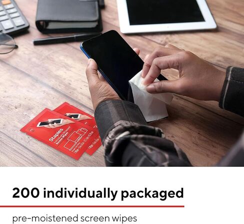 Screen Cleaning Wipes, Individually Wrapped, Streak-Free for Monitors/Phones/Laptops, 200-Pack in Kuwait