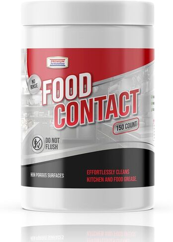 [600 قطعة] مناديل تنظيف متعددة الأسطح بتركيبات ممتازة غير قابلة للشطف وملامسة للأغذية، 150 قطعة (عبوة من 4) مناديل آمنة وجاهزة للاستخدام ومرطبة مسبقًا للمطابخ والمطاعم والكافيتريات in Kuwait