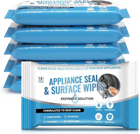 6 Pack 60 Pcs Home Appliance Surface Cleaner Wipes Heavy Duty Wipes for Cleaning Front Loading Washing Machine, Dryer Stainless Steel Refrigerator, Glass Cooktop, Microwave, Dishwasher, Counter in Saudi Arabia