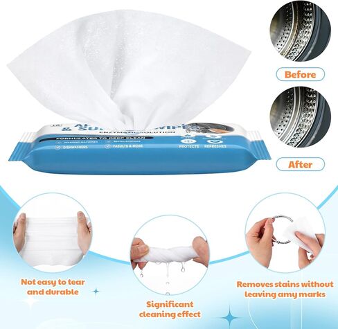 6 Pack 60 Pcs Home Appliance Surface Cleaner Wipes Heavy Duty Wipes for Cleaning Front Loading Washing Machine, Dryer Stainless Steel Refrigerator, Glass Cooktop, Microwave, Dishwasher, Counter in Saudi Arabia