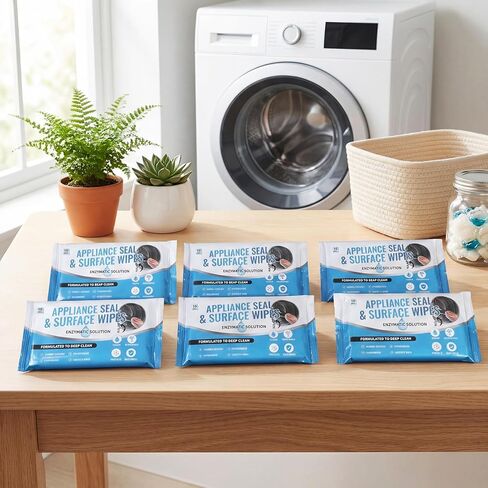 6 Pack 60 Pcs Home Appliance Surface Cleaner Wipes Heavy Duty Wipes for Cleaning Front Loading Washing Machine, Dryer Stainless Steel Refrigerator, Glass Cooktop, Microwave, Dishwasher, Counter in Saudi Arabia