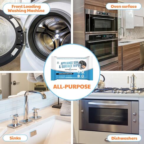 6 Pack 60 Pcs Home Appliance Surface Cleaner Wipes Heavy Duty Wipes for Cleaning Front Loading Washing Machine, Dryer Stainless Steel Refrigerator, Glass Cooktop, Microwave, Dishwasher, Counter in Saudi Arabia