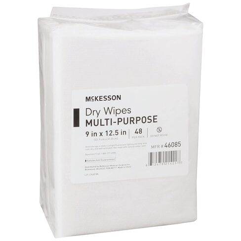 McKesson Multi-Purpose Dry Wipes - Disposable, Medium Duty, Non-Sterile - White, 9 in x 12 1/2 in, 48 Wipes, 1 Pack in Saudi Arabia