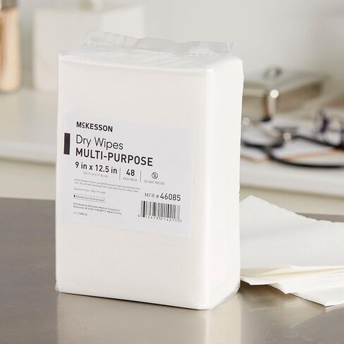 McKesson Multi-Purpose Dry Wipes - Disposable, Medium Duty, Non-Sterile - White, 9 in x 12 1/2 in, 48 Wipes, 1 Pack in Saudi Arabia