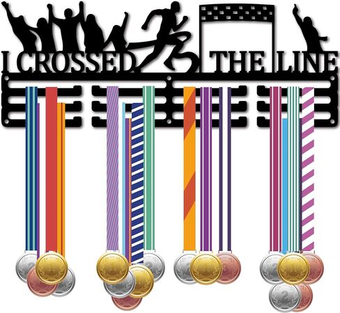 CREATCABIN Taekwondo Medal Holder Medal Hanger Medal Hanging Decor Medal Rack Display Wall Mounted 3 Lines Design Room Home Decoration Gift for Taekwondo Player Race Winner Black 15.7x5.9 Inch in Saudi Arabia
