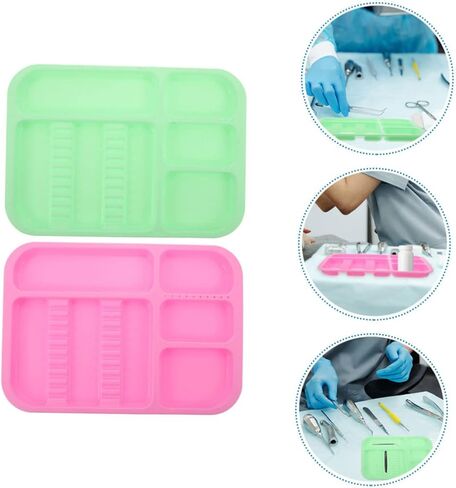 OUNONA 2pcs Colorful Mini Dentist Tool Plates Oral Cavity Instrument for Clinics Hospitals and Home Use Design for Tools and Accessories Easy to Clean in Saudi Arabia