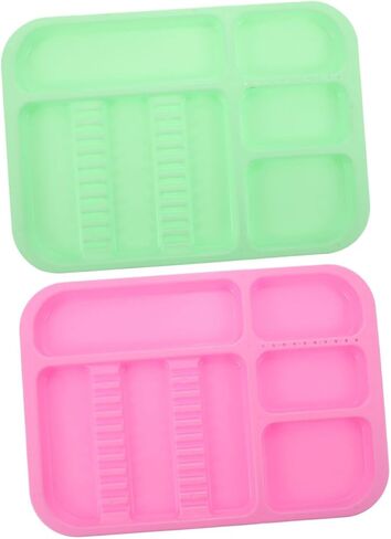 2pcs Colorful Mini Storage Instrument Plates for Clinics Home Use and Laboratories Easy to Clean Compartment Design for Organized Storage in Saudi Arabia