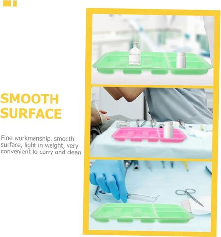 2pcs Colorful Mini Storage Instrument Plates for Clinics Home Use and Laboratories Easy to Clean Compartment Design for Organized Storage in Saudi Arabia