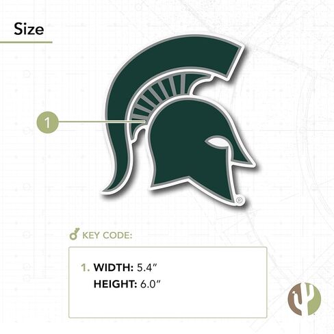 Desert Cactus Michigan State University Sticker Spartans MSU Vinyl Decal Laptop Water Bottle Car Scrapbook (IND 4) in Kuwait
