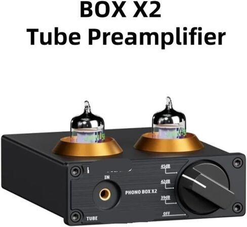 Phono Preamplifier for Turntable Phonograph Preamplifier Mini Stereo Audio HiFi Tube Amplifier Box X2 Suitable for DIY(Box X2 with 5654W) in Saudi Arabia