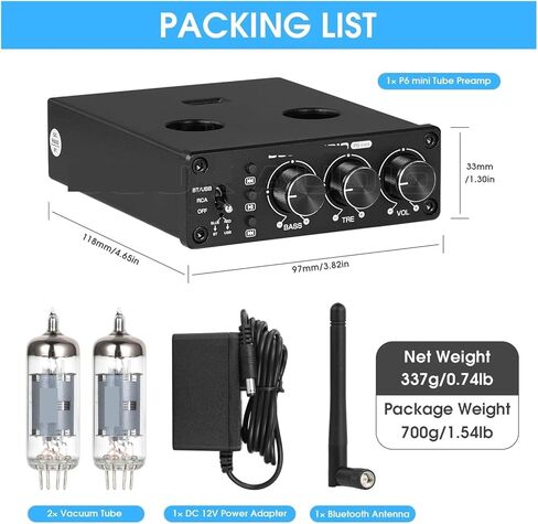 مضخم صوت صغير بأنبوب مفرغ HiFi 5.0 مضخم صوت ستيريو مشغل U مع تحكم ثلاثي وباس in Saudi Arabia