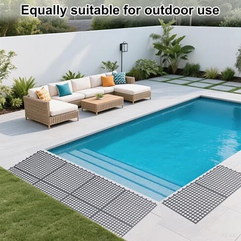24 Pack Non Slip Shower Floor Mat, 12.2x12.2Inch Soft PVC Non Slip Shower Floor Mat Drainage Interlocking Floor Tiles for Drain Pool Patio Balcony Kennel Poultry Floor Grid, Gray in Kuwait