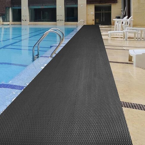 PVC Drainage Floor Mat Non-Slip Commercial Wet Area Mat for Outdoor and Indoor Restaurant Kitchen Bar Swimming Pool Splash Matting Water Drain Flooring Mat,Black, 3FTX10FT in Kuwait