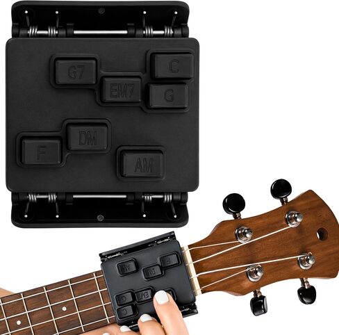 Ukulele Chord Presser Practice Tool for Beginners, Assisted Learning Trainer Aid, Easy Press Kit Attachment Eliminates Finger Pain for 23 Inches and 26 Inches Ukulele in Kuwait