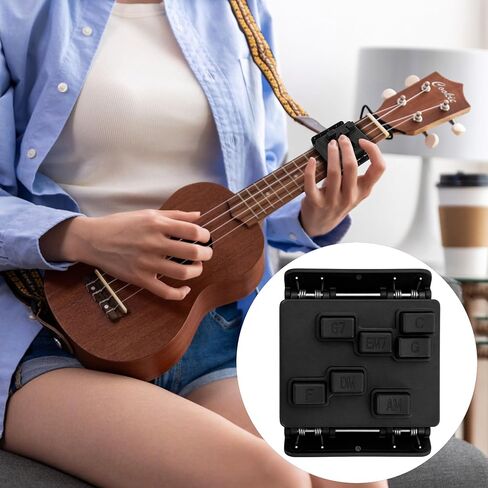 Ukulele Chord Presser Practice Tool for Beginners, Assisted Learning Trainer Aid, Easy Press Kit Attachment Eliminates Finger Pain for 23 Inches and 26 Inches Ukulele in Kuwait