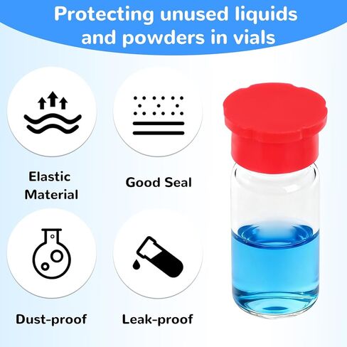 12pcs 5-100ml Glass Vial Protective Caps, 6 Colors Leakproof Dust-Proof Twist-Off Silicone Cap Covers for Injection Vials Liquid Storage & Laboratory Use in Saudi Arabia