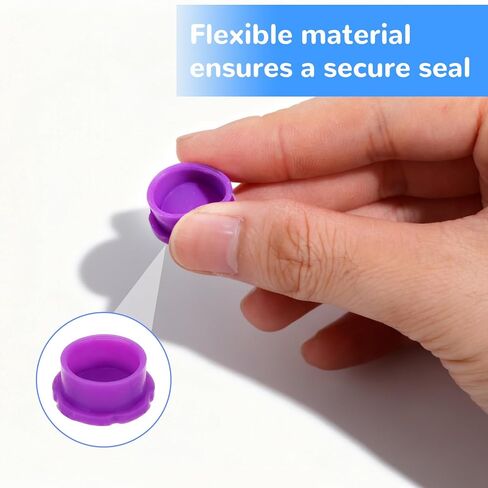 12pcs 5-100ml Glass Vial Protective Caps, 6 Colors Leakproof Dust-Proof Twist-Off Silicone Cap Covers for Injection Vials Liquid Storage & Laboratory Use in Saudi Arabia