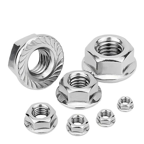 50 Pieces M3 M4 M5 M6 M8 M10 M12 M16 M20 304 Stainless Steel Hexagon Hex Head Serrated Spinlock Lock Flange Nuts DIN6923(M20 x 1pcs) in Kuwait