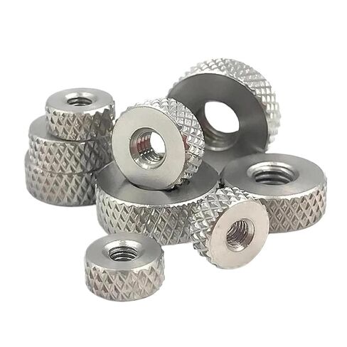 M3 M4 M5 M6 M8 M10 M12 304 Stainless Steel Flat Knurled Nut Enlarged Head Mesh Knurling Adjusting Hand(M10 x 20 x 5 (2Pcs)) in Kuwait