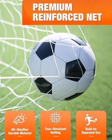 8x5 FT Soccer Goal for Backyard | Foldable Soccer Net with Metal Frame | Portable Training Goal for Home Practice, Park & Beach Use in Kuwait