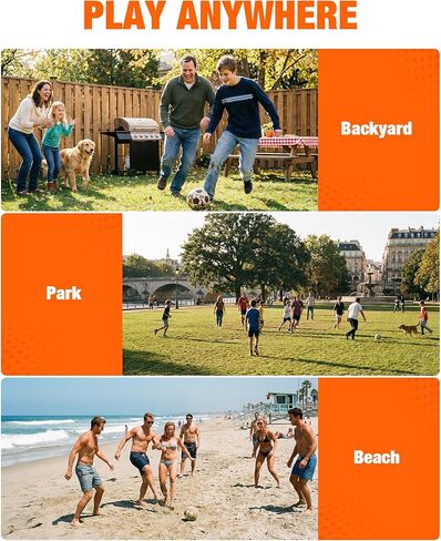 8x5 FT Soccer Goal for Backyard | Foldable Soccer Net with Metal Frame | Portable Training Goal for Home Practice, Park & Beach Use in Kuwait