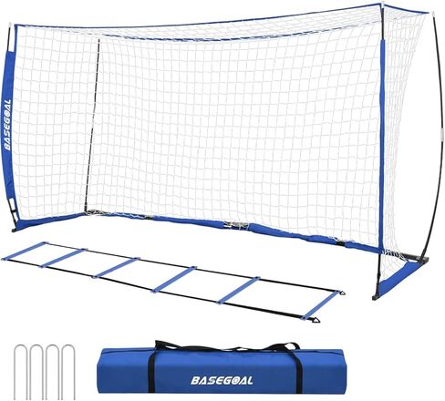 Soccer Goal,Soccer Net,Soccer Goals for Backyard,with Bow Frame,Collapsible Metal Base and Agility Ladder in Kuwait