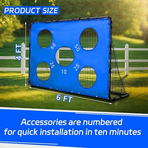 2 in 1 Soccer Goal Portable for Backyard Soccer Training Net Detachable Metal Target Goal Net with Ground Nails for Indoor Outdoor Sports in Saudi Arabia