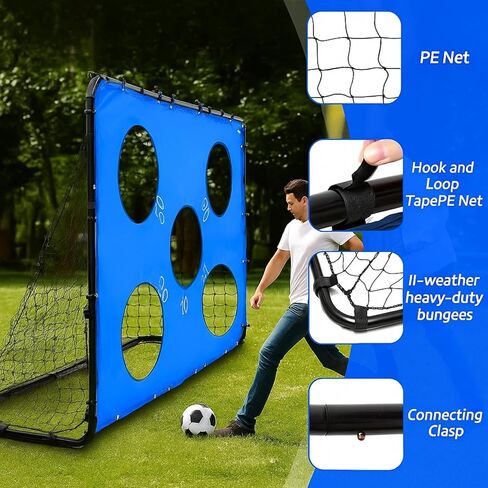 2 in 1 Soccer Goal Portable for Backyard Soccer Training Net Detachable Metal Target Goal Net with Ground Nails for Indoor Outdoor Sports in Saudi Arabia