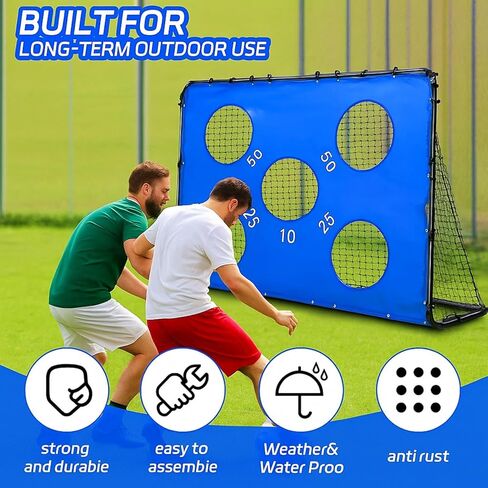 2 in 1 Soccer Goal Portable for Backyard Soccer Training Net Detachable Metal Target Goal Net with Ground Nails for Indoor Outdoor Sports in Saudi Arabia