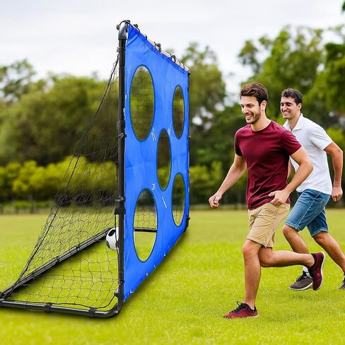 2 in 1 Soccer Goal Portable for Backyard Soccer Training Net Detachable Metal Target Goal Net with Ground Nails for Indoor Outdoor Sports in Saudi Arabia