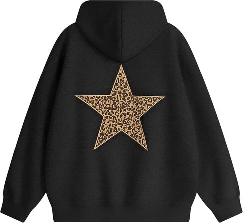 Aelfric Eden Hoodies Leopard Print Star Hoodie Graphic Pullover Sweatshirt Streetwear 2025 Trops Tops Tops Tops in Saudi Arabia