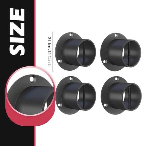 غطاء نهاية حبل مقاس 2 بوصة - 4 عبوات، 304 من الفولاذ المقاوم للصدأ مطلي باللون الأسود لدعم الأرصفة وأسطح المارينا والدرابزين الخارجي in Kuwait