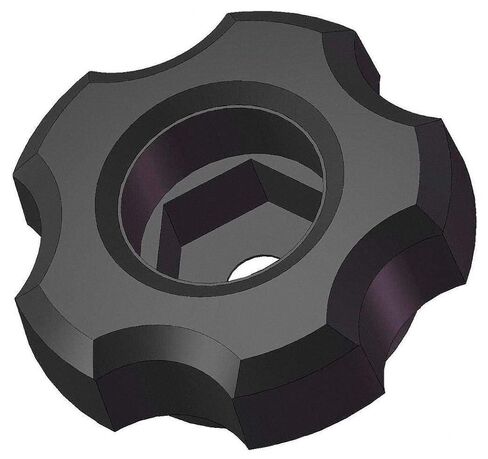 Snap Lock Fluted Knob, M10 Thread Size, 1-3/4" Dia. in Saudi Arabia