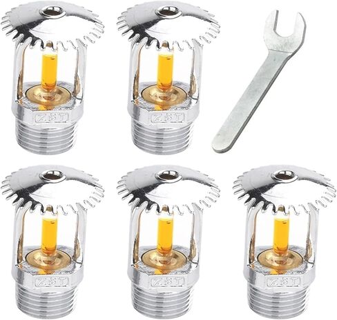 5Pcs Fire Sprinkler Heads, DN15, 57° Spray Pattern, Quick Response for Protection Systems(UP type) in Kuwait