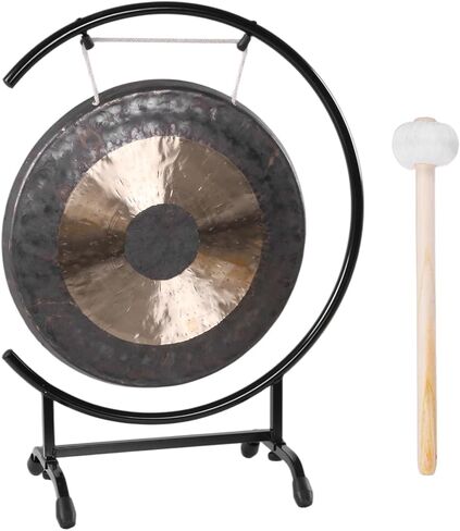 18in Mini Gong with Mallet Metal Gong Stand at The Seaside C-Stand Sound Healing Gongs for Therapys Yoga Various Small Spaces Long Sustain in Kuwait